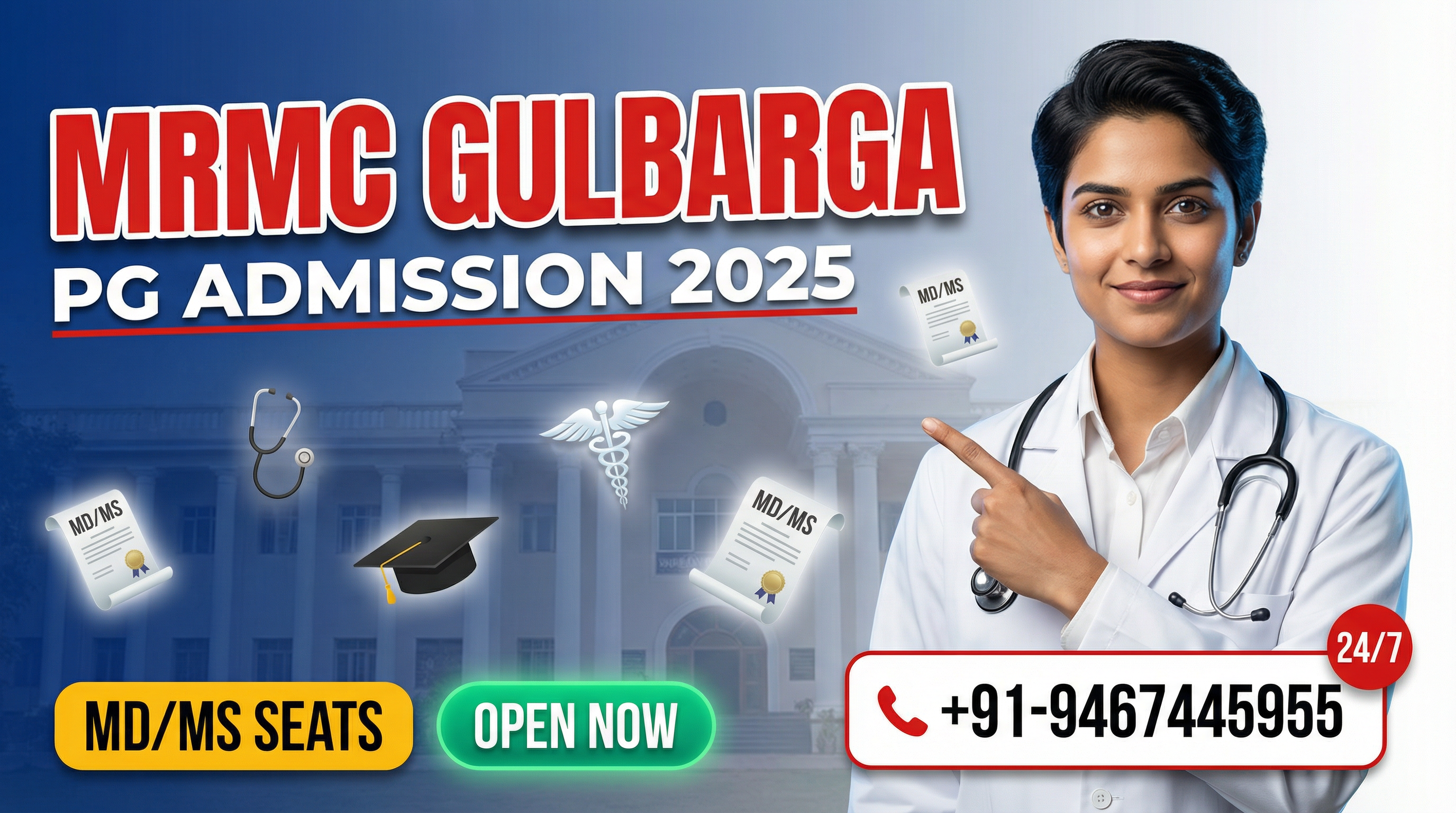 Mahadevappa Rampure Medical College (MRMC) Gulbarga PG(MD/MS) : Admission 2025, Fees Structure, Seat Matrix, Courses Offered, Cutoff, Counselling, Contact